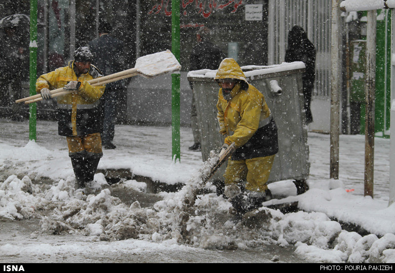 بارش برف در همدان