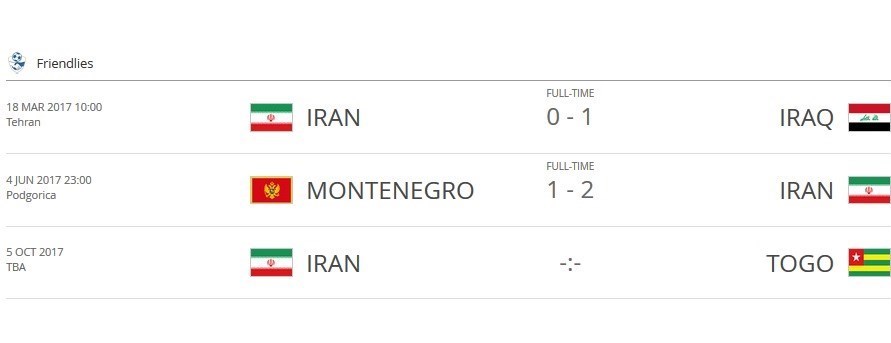 بازی ایران - توگو در تقویم فیفا ثبت شد + عکس