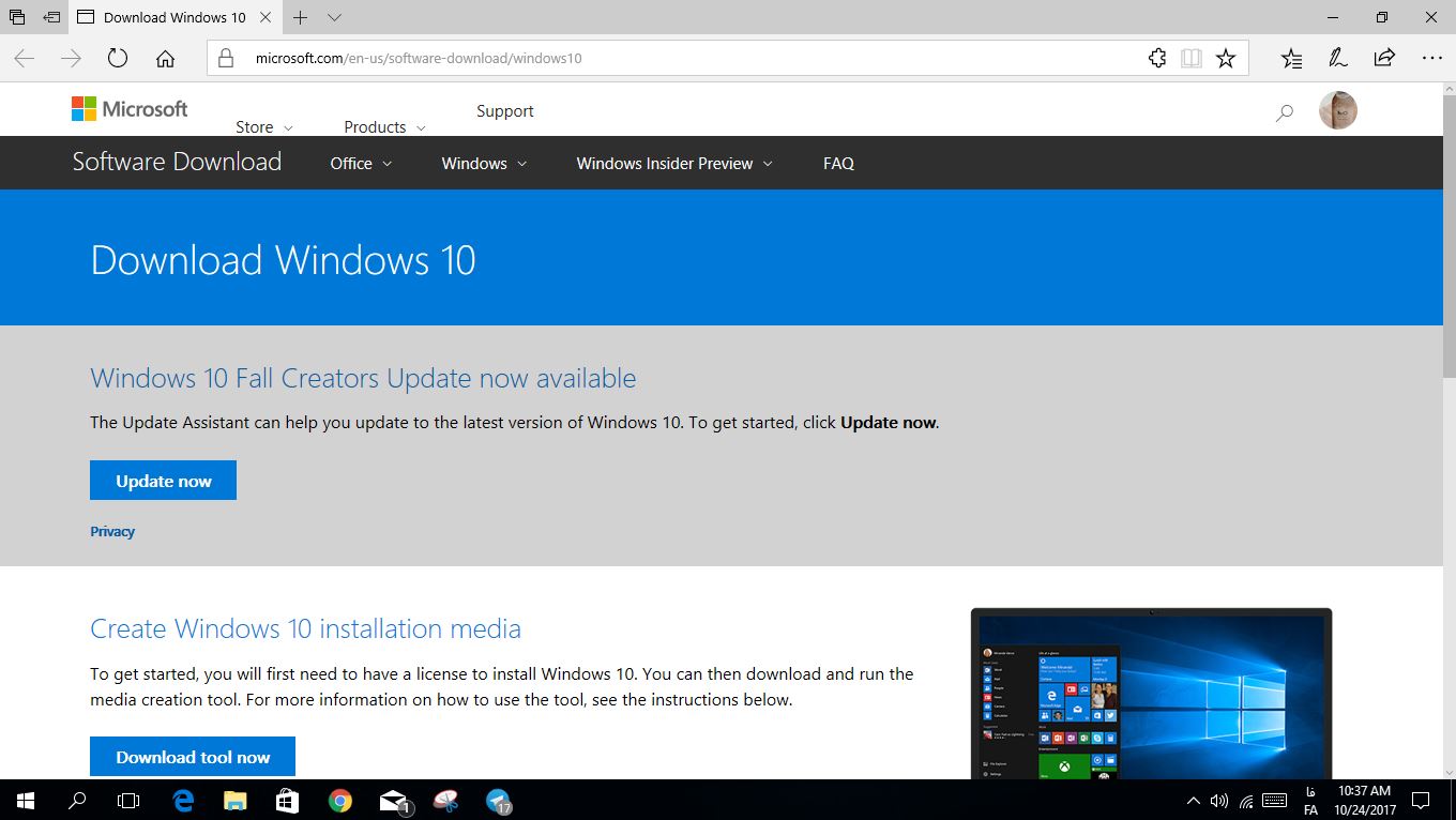 چگونه ویندوز 10 فال کریترز را از مایکروسافت دانلود کنیم؟