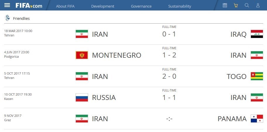 ثبت دیدار ایران با پاناما در سایت فیفا + عکس