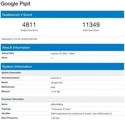 مشخصات گوشی تاشو پیکسل گوگل Pipit در گیک‌بنچ رویت شد