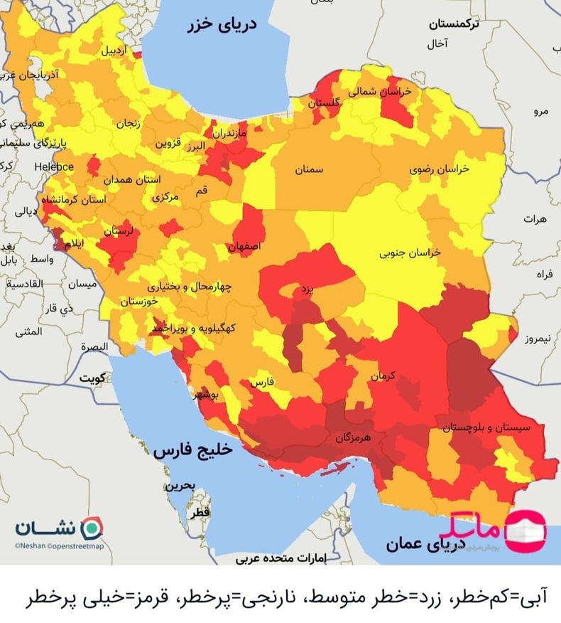 تهران و ۹۱ شهرستان دیگر در وضعیت قرمز کرونا + فهرست شهرها