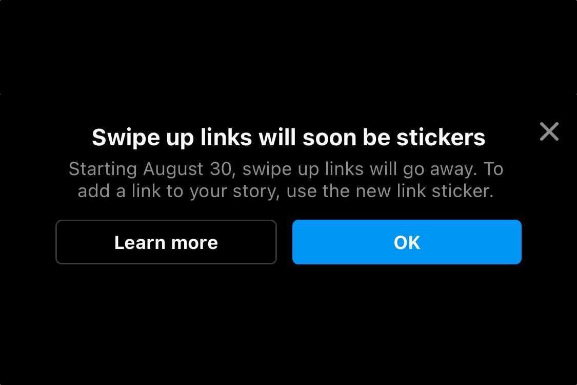 اینستاگرام قابلیت بالا کشیدن لینک‌ها در استوری‌ها را با استیکر جایگزین می‌کند