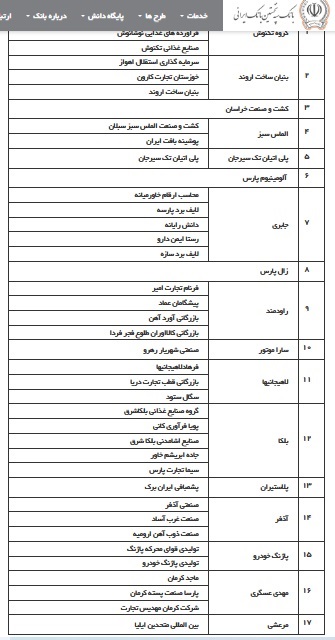 اعلام 155 بدهکار بزرگ و دانه درشتی بانکی با بیش از 400 شرکت مرتبط با آنها