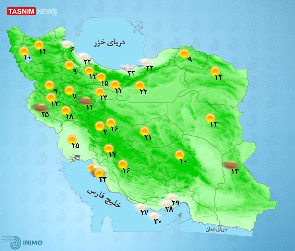 کاهش دمای هوا در شمال کشور