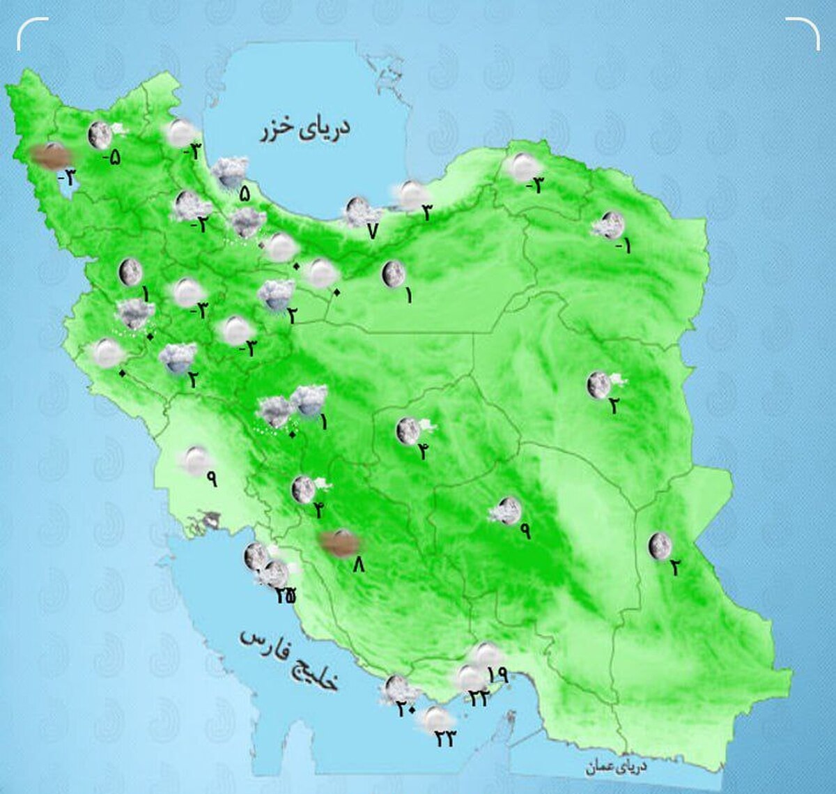 بارش باران و برف در بیشتر مناطق ایران