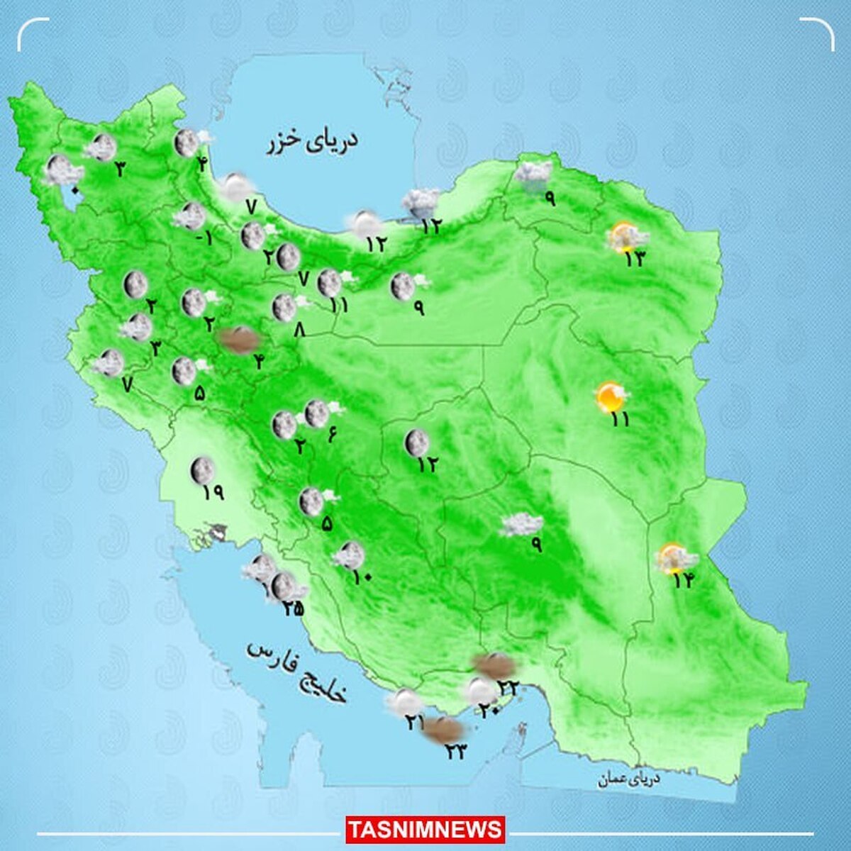 رگبار پراکنده در مناطق شرقی کشور