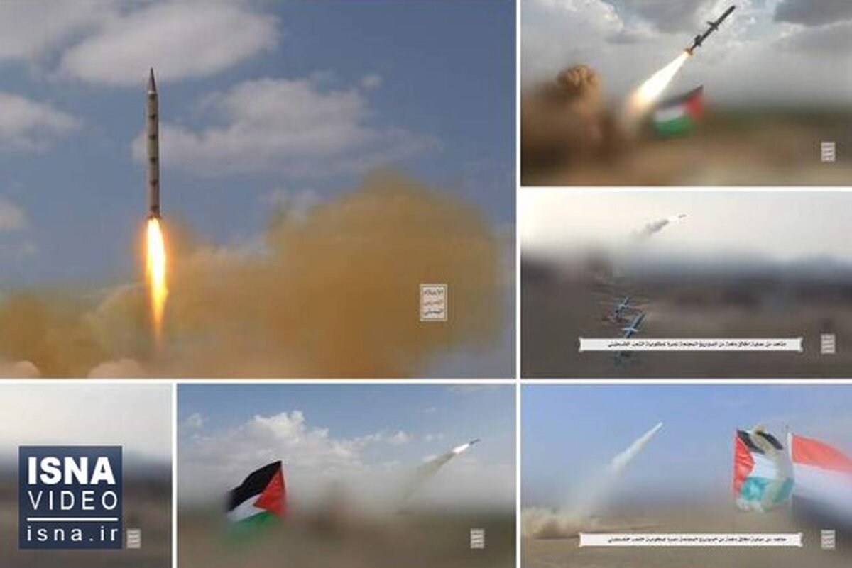 تصاویر ارتش یمن از حمله پهپادی و موشکی به سرزمین‌های اشغالی