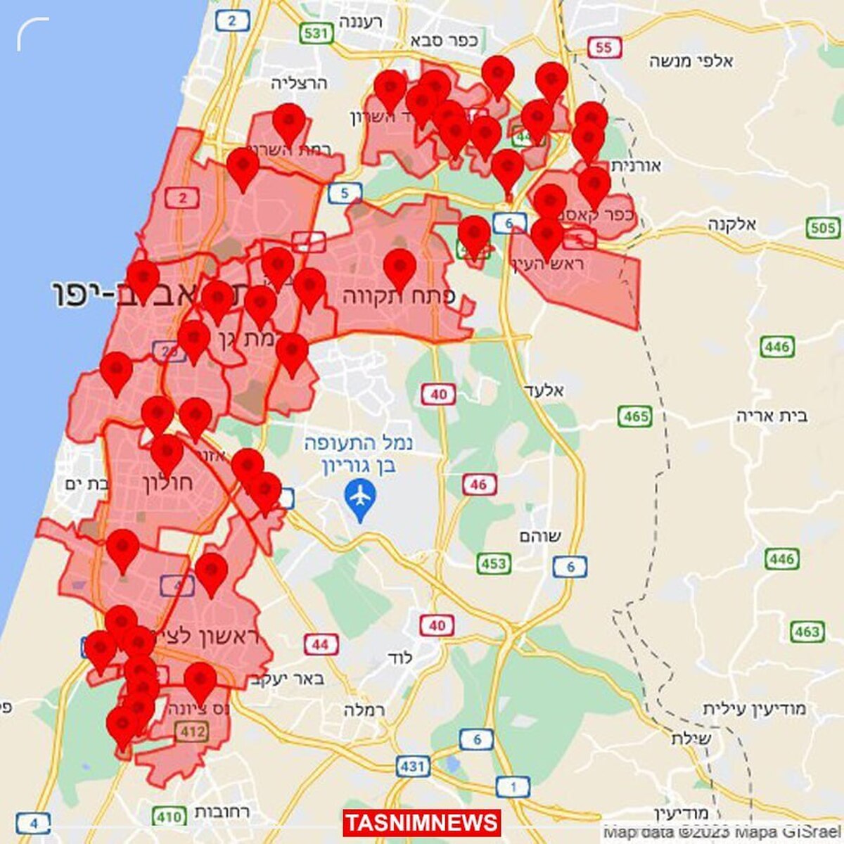 آِژیر خطر در ده‌ها شهر و منطقه از فلسطین اشغالی