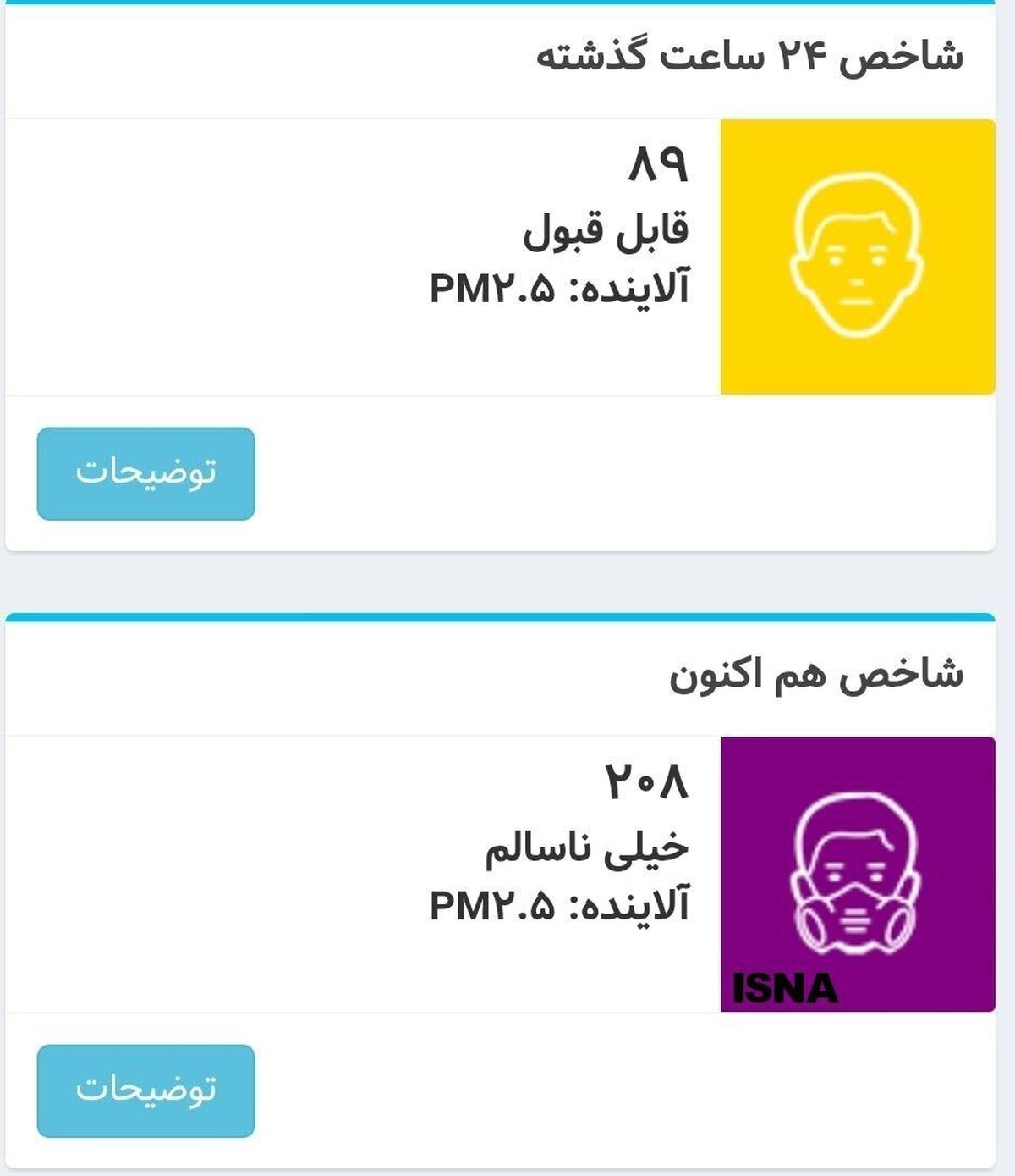 چهارشنبه سوری، هوای تهران را «بنفش» کرد