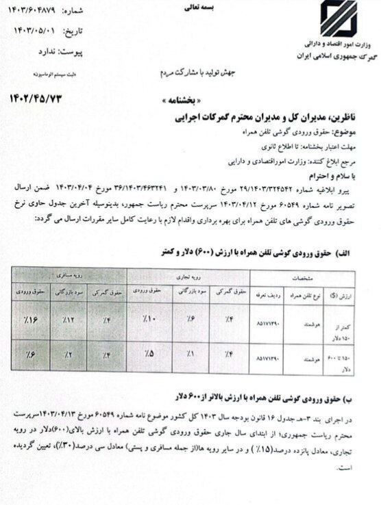 تعرفه واردات موبایل تعیین شد/ واردات آیفون ۱۴ همچنان ممنوع