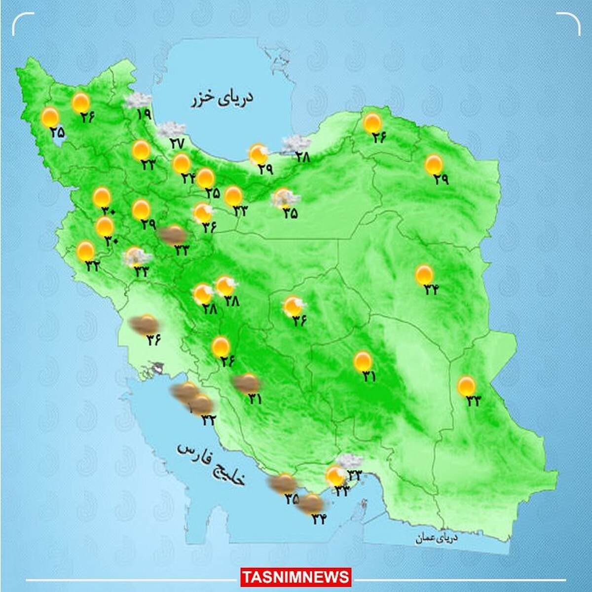 رگبار و رعدوبرق در شمال‌غرب و جنوب کشور